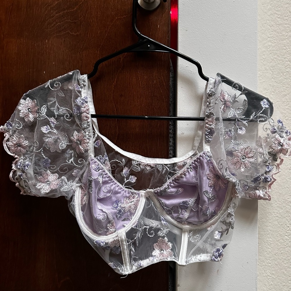 cute semi sheer underwire bralette